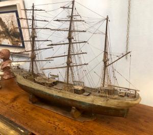 Early 20th century sailing ship, 100 x 15 x 60 cm